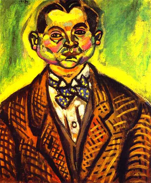. 1917.   .  <br>Self-Portrait. 1917. Oil on canvas. Private collection.<br>61 x 50 