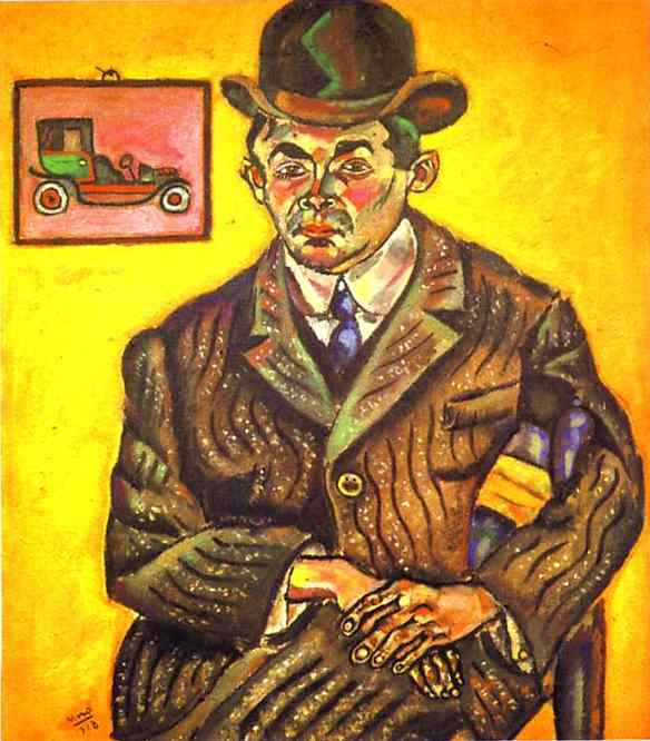   . 1918.   .   <br>Portrait of Hiberto Casany. (The Chauffeur). 1918. Oil on canvas. Private collection. <br> 70 x 62 cm 
