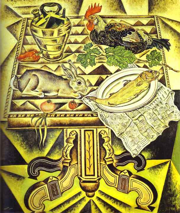 .(   ).   .   1920. <br> The Table (Still Life with Rabbit). 1920. Oil on canvas. Private collection. <br> 130 x 110 cm 