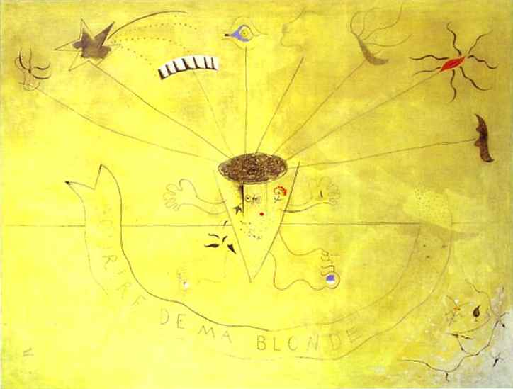  . 1924.   .   <br> Bouquet of Flowers. Smile of My Blond. (Sourire de ma blonde). 1924. Tempera on canvas. Private collection. <br> 88 x 115 cm 