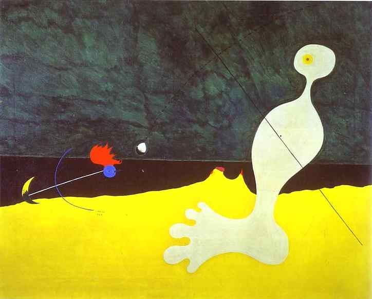 ,    . 1926.   .   , -. <br> Person Throwing a Stone at a Bird. 1926. Oil on canvas. The Museum of Modern Arts, New York, NY, USA. <br> 73.7 x 92 cm 