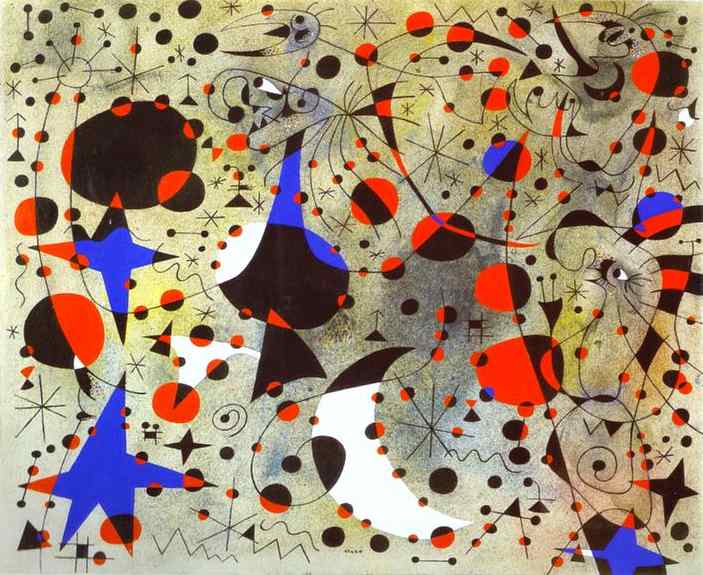       . 1940.     ,  , -. <br> The Nightingale's Song at Midnight and the Morning Rain. 1940. Gouache and terpentine paint on paper. Perls Galleries. New York, NY, USA. <br> 38 x 46 cm 
