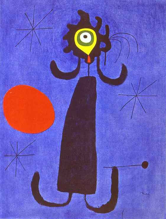   . 1950.   .   <br> Woman in Front of the Sun. 1950. Oil on canvas. Private collection.<br> 65 x 50 cm 