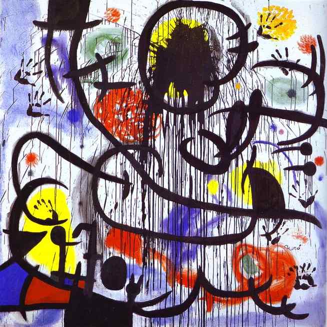  1968. 1973.   .   , <br>May 1968. 1973. Acrylic on canvas. Fundacio Joan Miro, Barcelona, Spain.<br> 200 x 200 cm. 