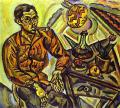  . .   . 1917.  , , . <br> Portrait of V. Nubiola. 1917. Oil on canvas. . Museum Folkwang, Essen, Germany. <br> 104 x 113 cm