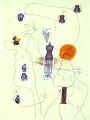 . 1936. ,  , .   <br>  Metamorphose. 1936. Crayon et aquarelle, collage. Private collection.<br> 64 x 47.8 cm