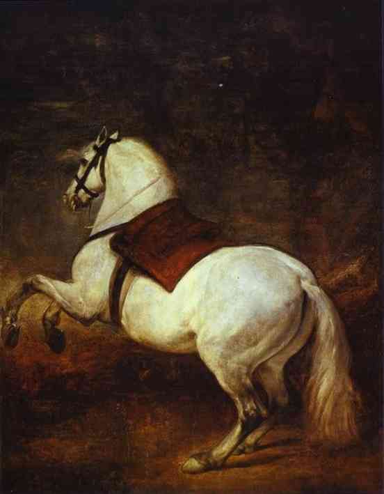 . 1634/35. , .  , <br>A White Horse. c. 1634/35. Oil on canvas. Palacio Real, Madrid, Spain.  