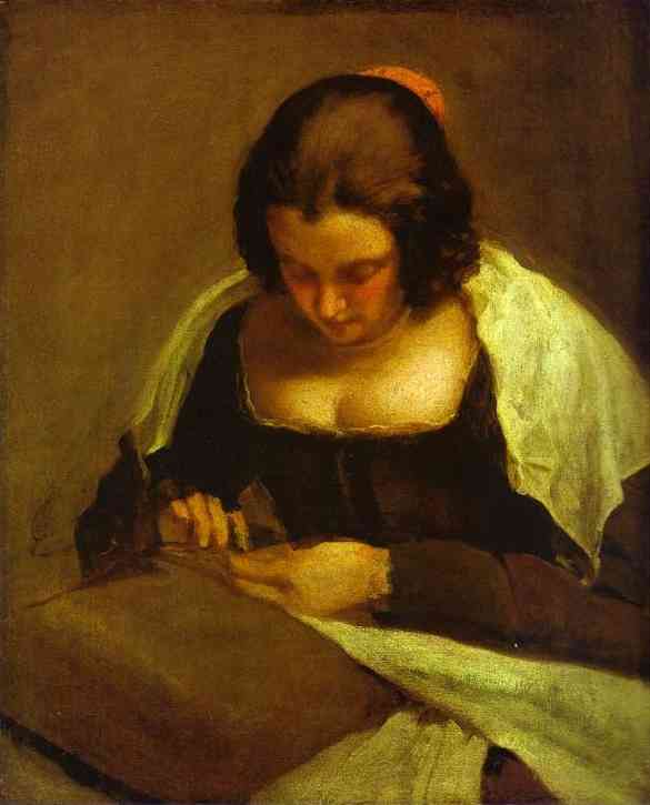 . 1640. , .   , <br>The Needlewoman. c. 1640. Oil on canvas. The National Gallery of Art, Washington, DC, USA.   