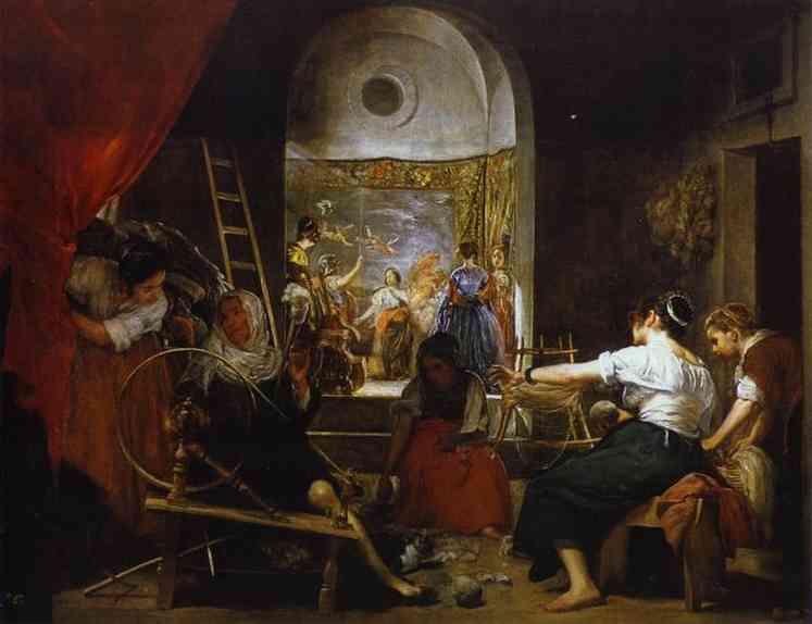    (). 1644-48. , .  , <br>The Fable of Arachne (Las Hilanderas). c. 1644-48. Oil on canvas. Museo del Prado, Madrid, Spain.    