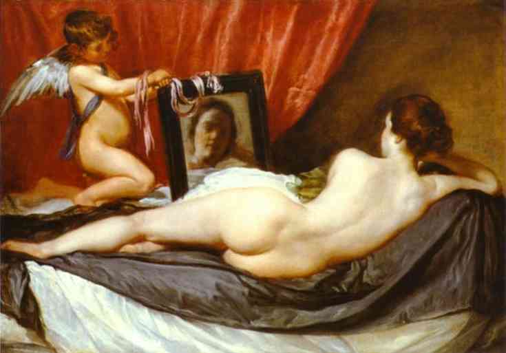   . 1644-48. , .  , <br>Venus at Her Mirror. c. 1644-48. Oil on canvas. National Gallery, London, UK.     