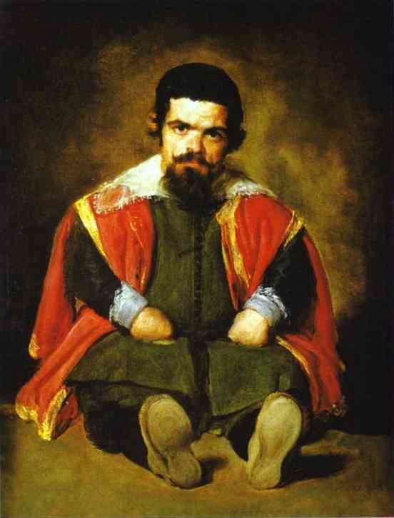 ,    (   ). 1645. , .  , <br>A Dwarf Sitting on the Floor (Don Sebastian de Morra?) c. 1645. Oil on canvas. Museo del Prado, Madrid, Spain.   