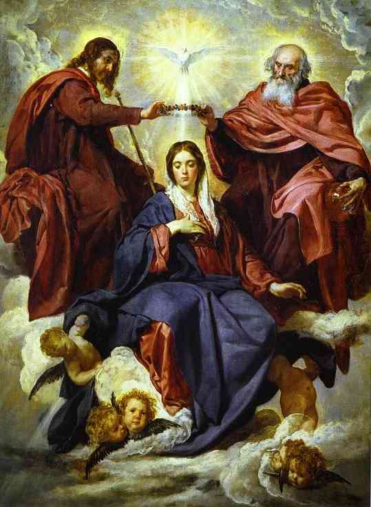  . 1645. , .  , <br>The Coronation of the Virgin. c. 1645. Oil on canvas. Museo del Prado, Madrid, Spain.    