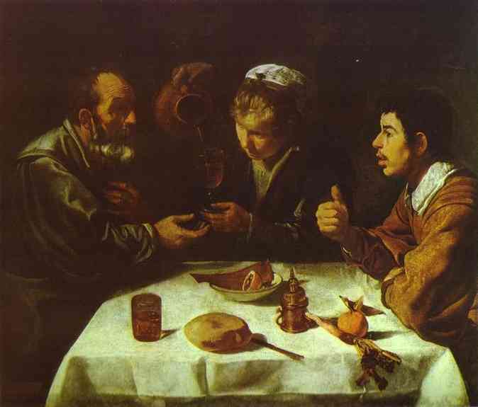  . 1618. , . Szepmuveseti Muzeum,  <br>Peasants' Dinner. c. 1618. Oil on canvas. Szepmuveseti Muzeum, Budapest, Hungary.  