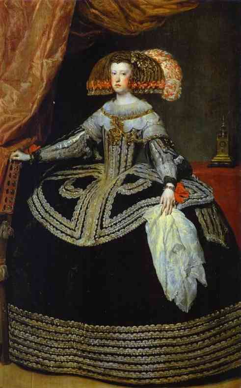  . 1652/53. , .  , <br>Queen Mariana. 1652/53. Oil on canvas. Museo del Prado, Madrid, Spain.   
