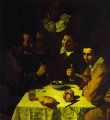   . 1618. , . <br>Three Men at Table. c. 1618. Oil on canvas. The Hermitage, St. Petersburg, Russia. 