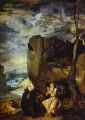  .   .. 1635-38. , .  , <br>St. Anthony Abbot and St. Paul the Hermit. c. 1635-38. Oil on canvas. Museo del Prado, Madrid, Spain.  